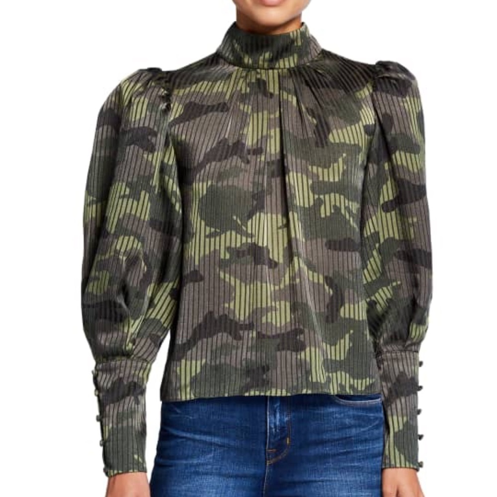 Alice + Olivia Winslet Camo Print Top